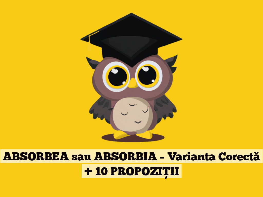 ABSORBEA sau ABSORBIA – Varianta Corectă + 10 PROPOZIȚII