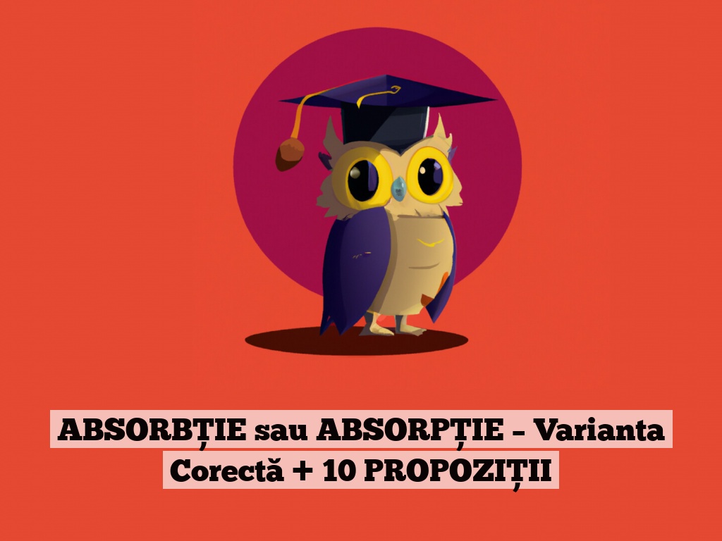 ABSORBȚIE sau ABSORPȚIE – Varianta Corectă + 10 PROPOZIȚII