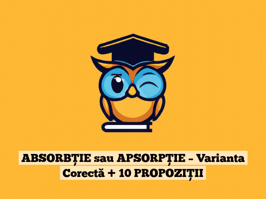 ABSORBȚIE sau APSORPȚIE – Varianta Corectă + 10 PROPOZIȚII