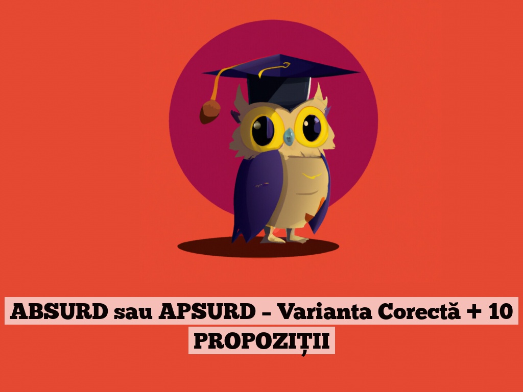 ABSURD sau APSURD – Varianta Corectă + 10 PROPOZIȚII