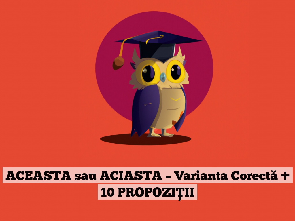 ACEASTA sau ACIASTA – Varianta Corectă + 10 PROPOZIȚII