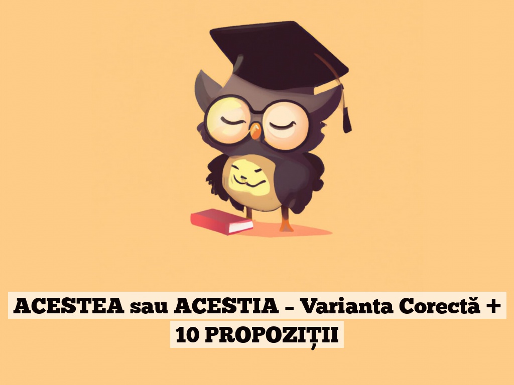 ACESTEA sau ACESTIA – Varianta Corectă + 10 PROPOZIȚII