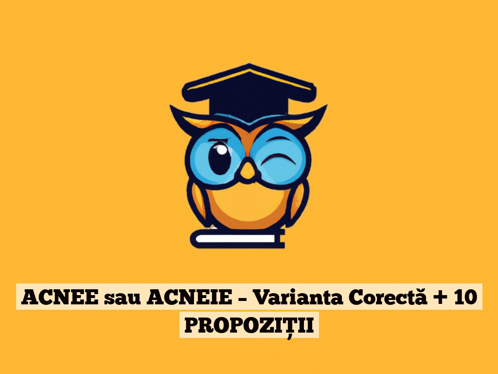 ACNEE sau ACNEIE – Varianta Corectă + 10 PROPOZIȚII