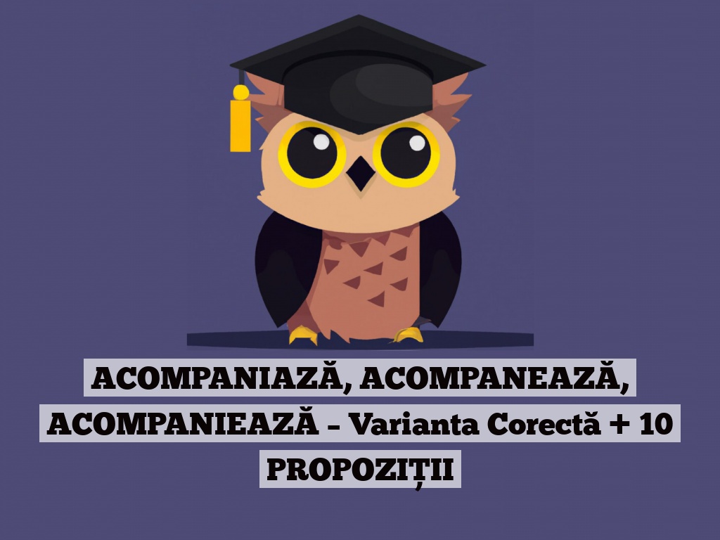 ACOMPANIAZĂ, ACOMPANEAZĂ, ACOMPANIEAZĂ – Varianta Corectă + 10 PROPOZIȚII