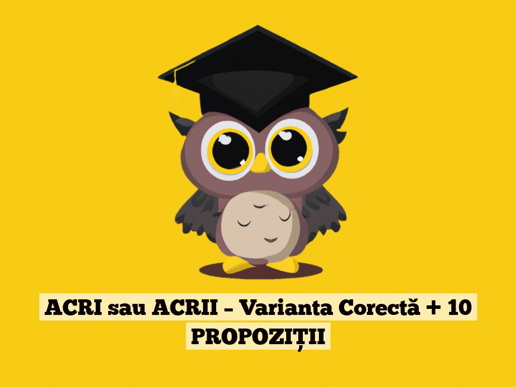 ACRI sau ACRII – Varianta Corectă + 10 PROPOZIȚII