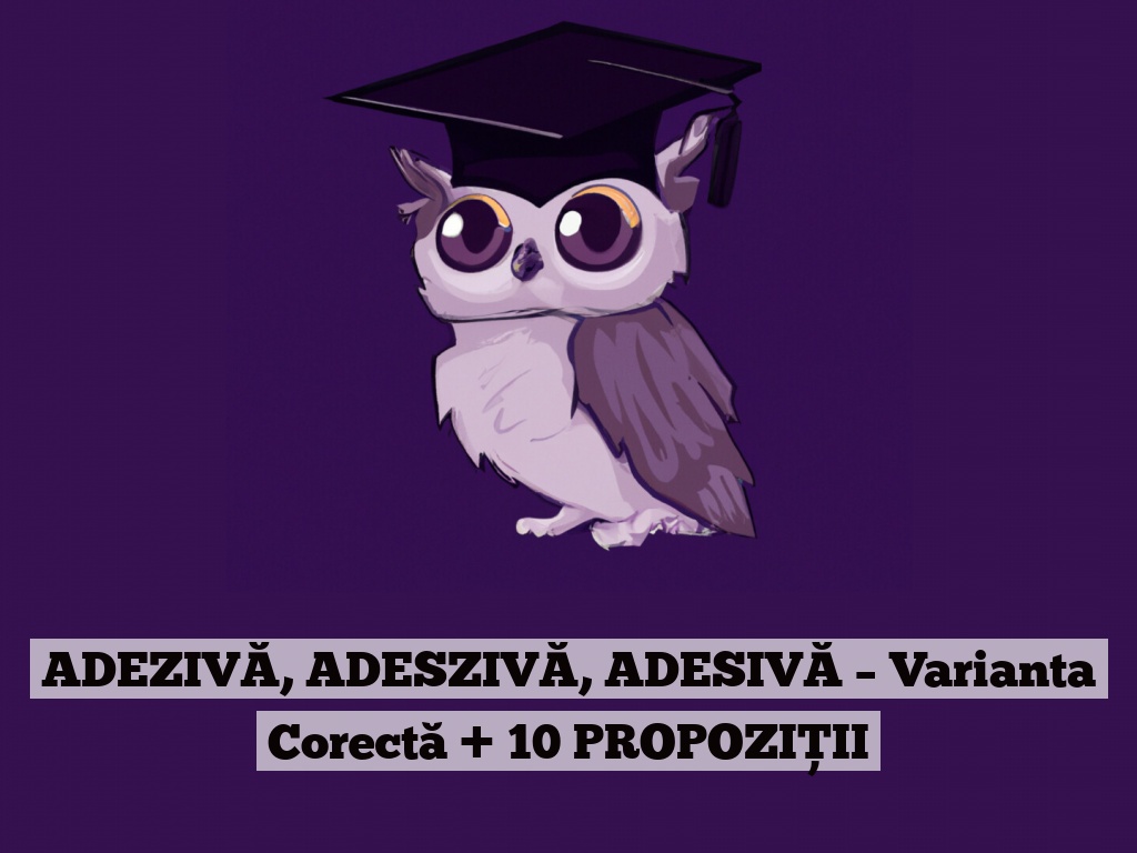 ADEZIVĂ, ADESZIVĂ, ADESIVĂ – Varianta Corectă + 10 PROPOZIȚII