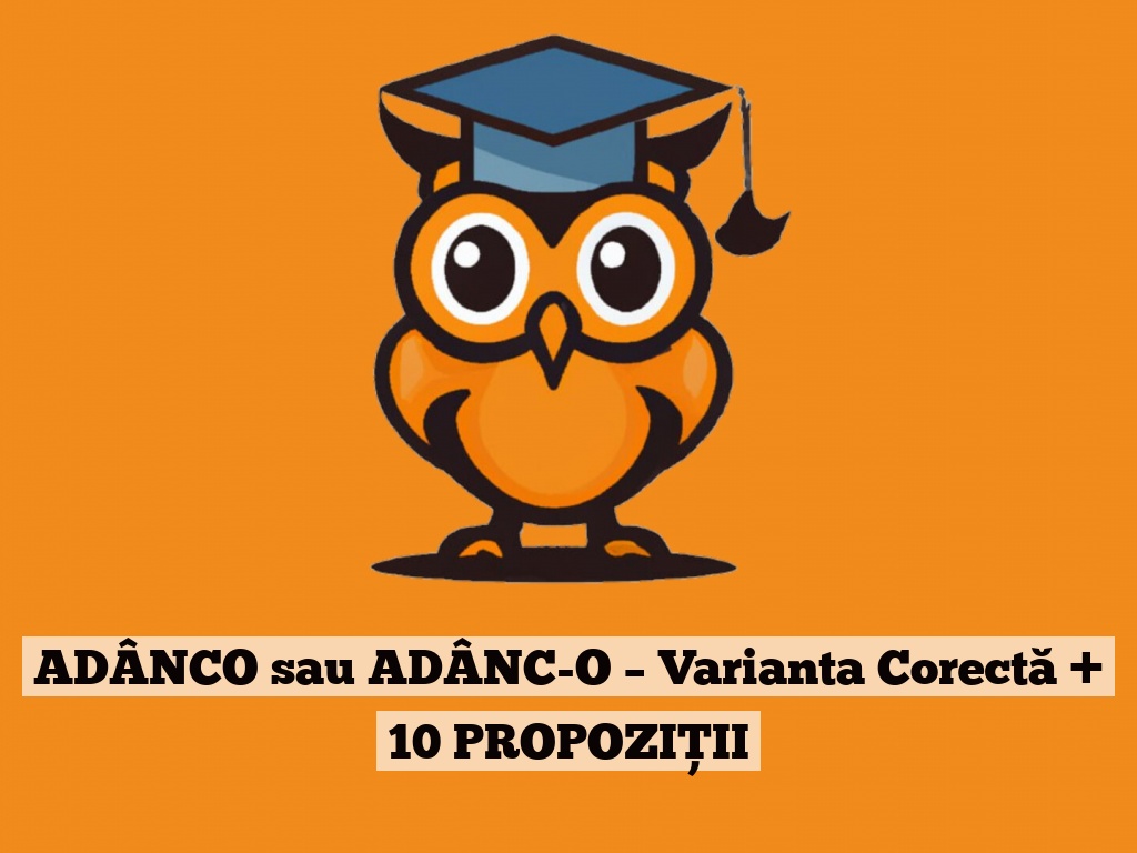 ADÂNCO sau ADÂNC-O – Varianta Corectă + 10 PROPOZIȚII