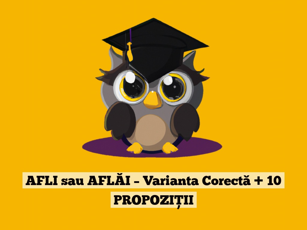 AFLI sau AFLĂI – Varianta Corectă + 10 PROPOZIȚII