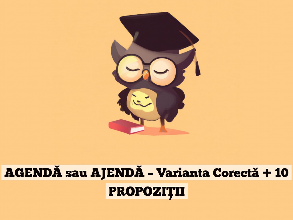 AGENDĂ sau AJENDĂ – Varianta Corectă + 10 PROPOZIȚII