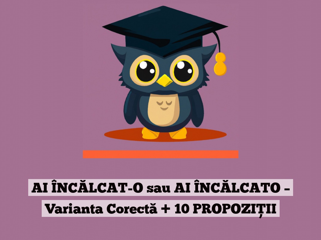 AI ÎNCĂLCAT-O sau AI ÎNCĂLCATO – Varianta Corectă + 10 PROPOZIȚII