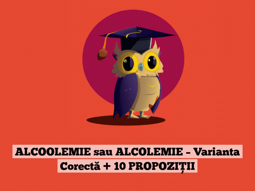 ALCOOLEMIE sau ALCOLEMIE – Varianta Corectă + 10 PROPOZIȚII