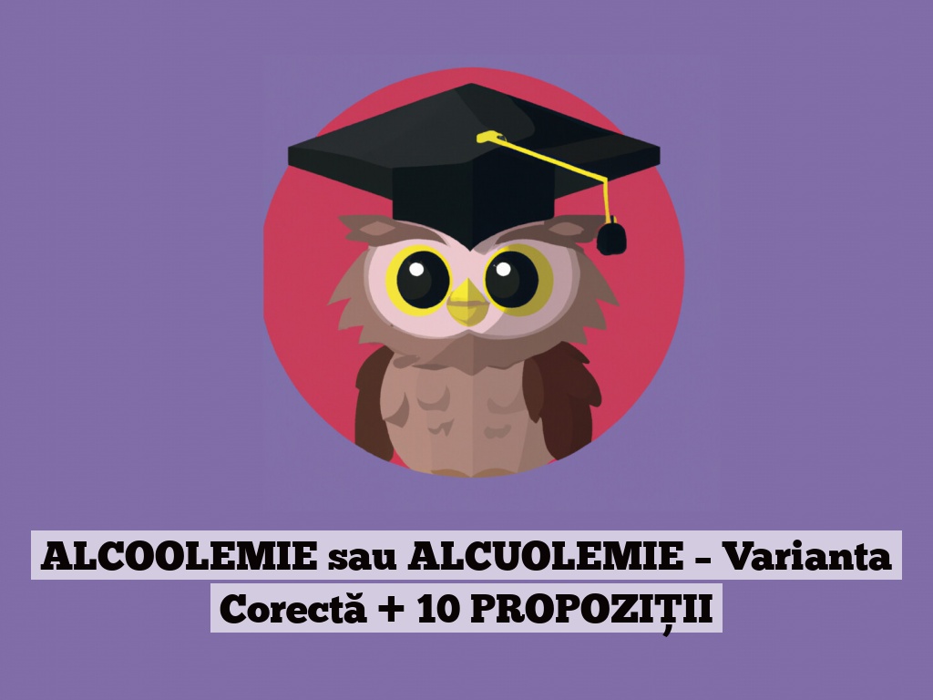 ALCOOLEMIE sau ALCUOLEMIE – Varianta Corectă + 10 PROPOZIȚII