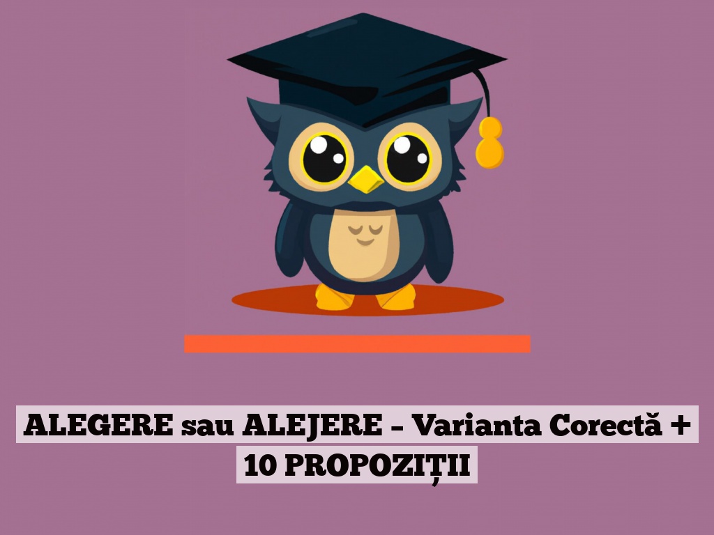 ALEGERE sau ALEJERE – Varianta Corectă + 10 PROPOZIȚII