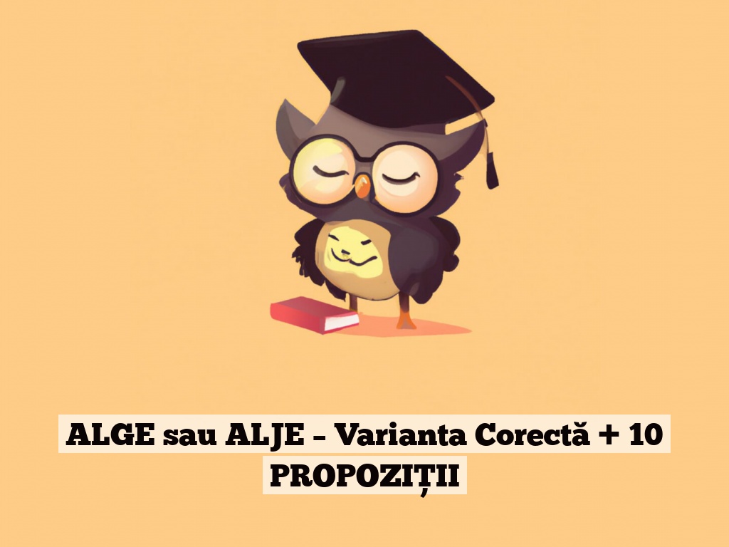 ALGE sau ALJE – Varianta Corectă + 10 PROPOZIȚII