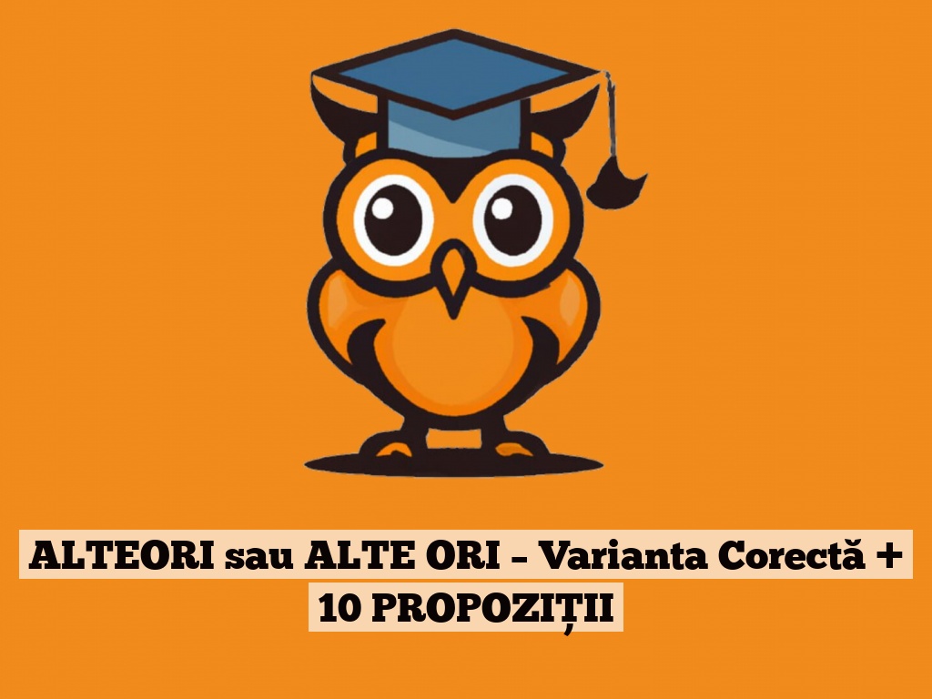 ALTEORI sau ALTE ORI – Varianta Corectă + 10 PROPOZIȚII