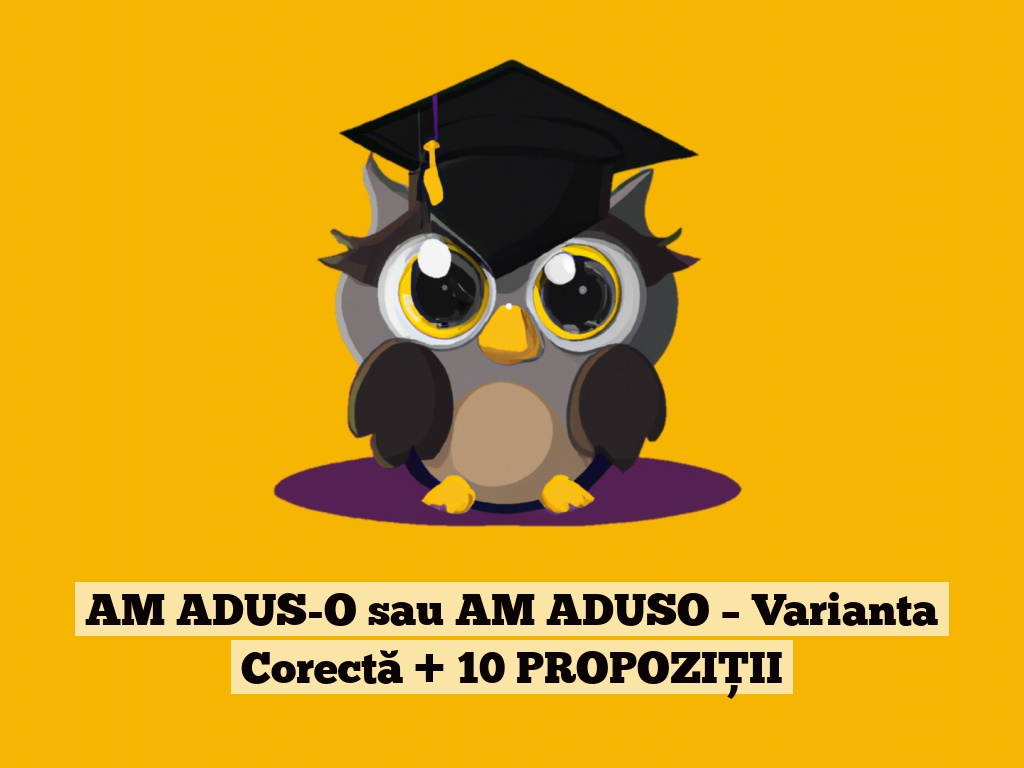 AM ADUS-O sau AM ADUSO – Varianta Corectă + 10 PROPOZIȚII