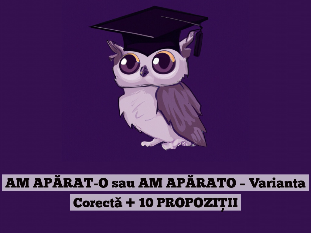 AM APĂRAT-O sau AM APĂRATO – Varianta Corectă + 10 PROPOZIȚII