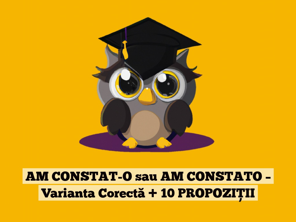 AM CONSTAT-O sau AM CONSTATO – Varianta Corectă + 10 PROPOZIȚII