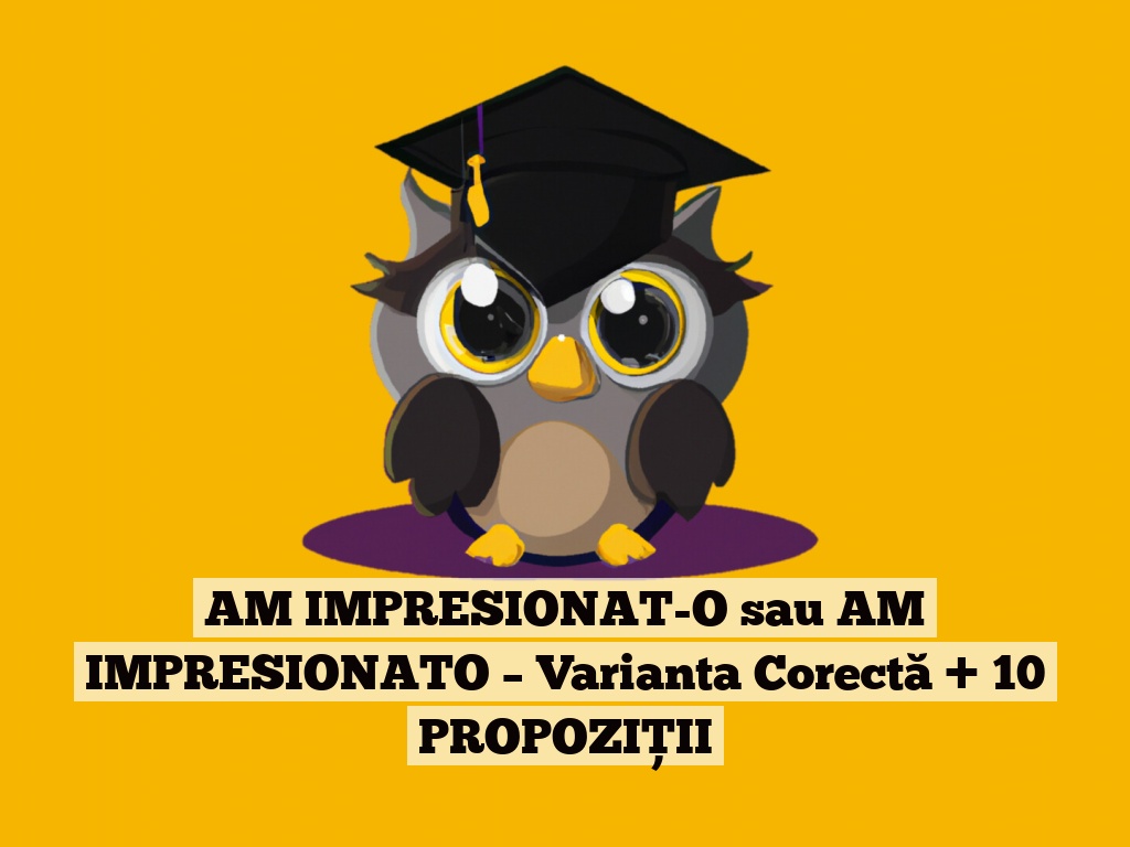 AM IMPRESIONAT-O sau AM IMPRESIONATO – Varianta Corectă + 10 PROPOZIȚII