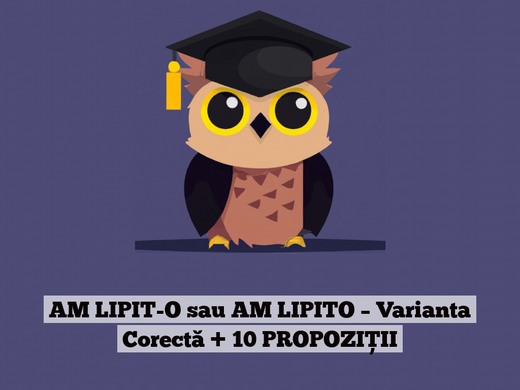 AM LIPIT-O sau AM LIPITO – Varianta Corectă + 10 PROPOZIȚII