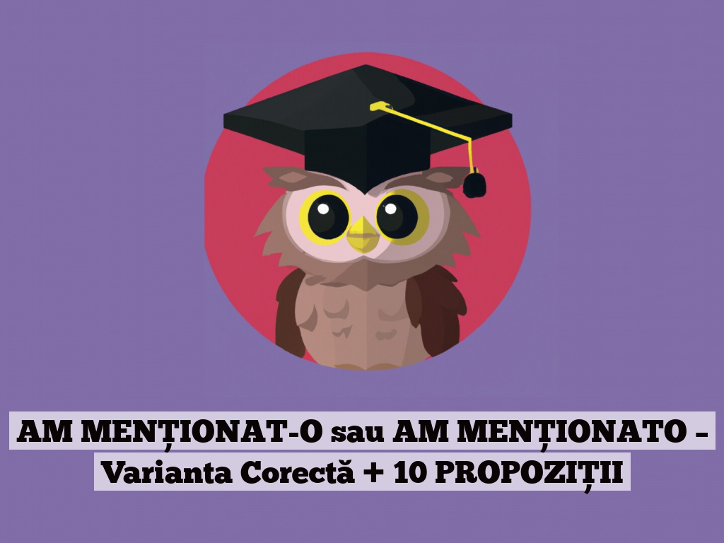 AM MENȚIONAT-O sau AM MENȚIONATO – Varianta Corectă + 10 PROPOZIȚII