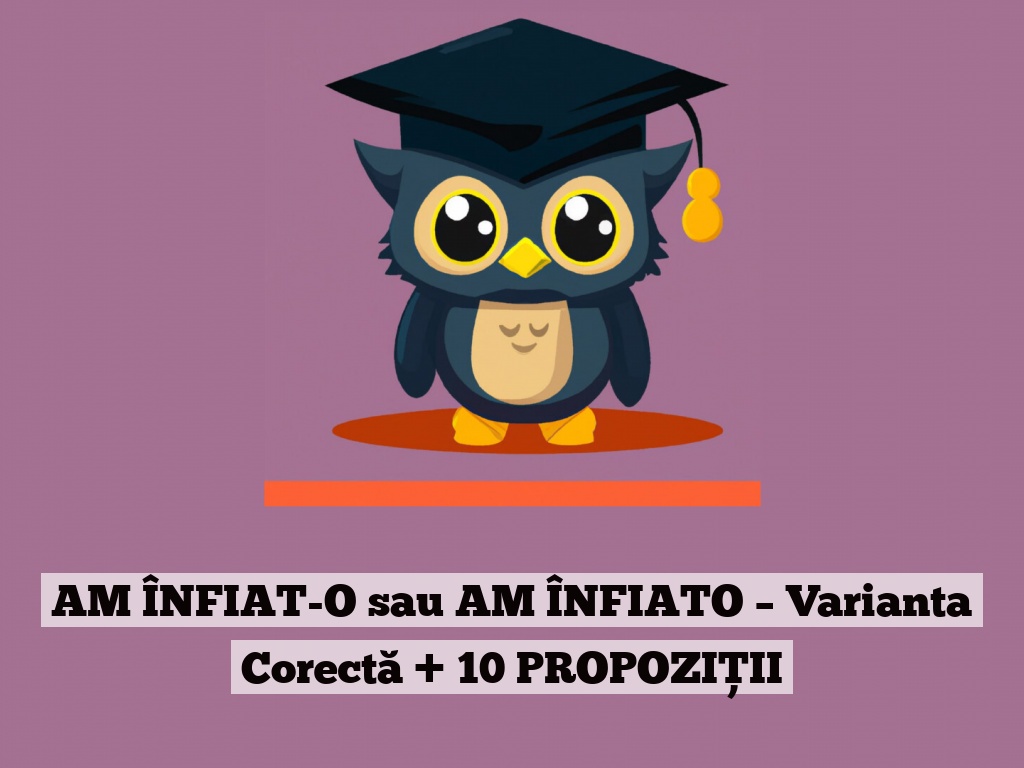 AM ÎNFIAT-O sau AM ÎNFIATO – Varianta Corectă + 10 PROPOZIȚII