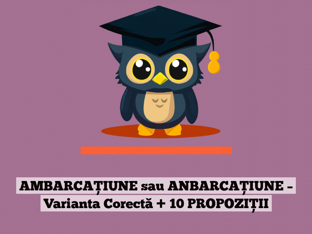 AMBARCAȚIUNE sau ANBARCAȚIUNE – Varianta Corectă + 10 PROPOZIȚII