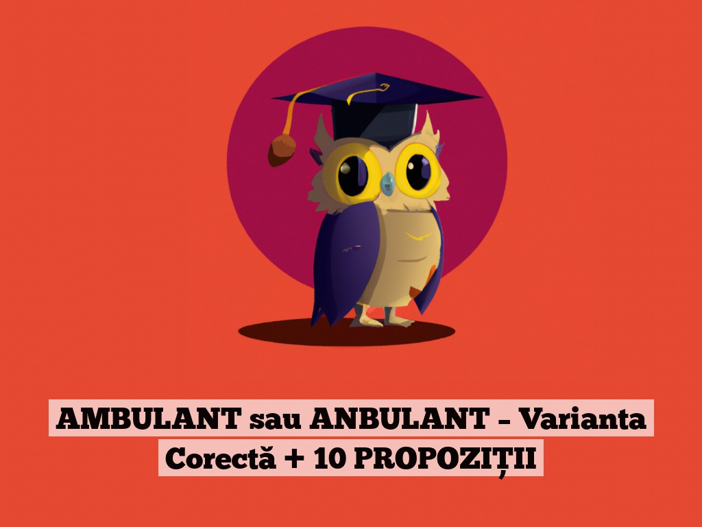 AMBULANT sau ANBULANT – Varianta Corectă + 10 PROPOZIȚII