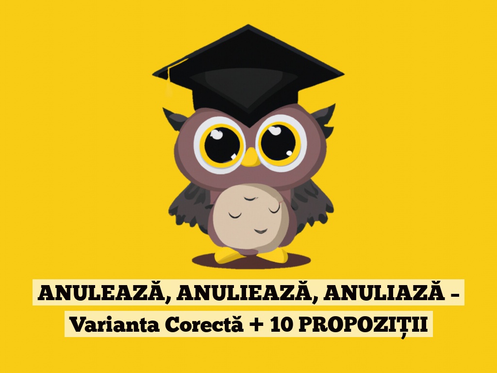 ANULEAZĂ, ANULIEAZĂ, ANULIAZĂ – Varianta Corectă + 10 PROPOZIȚII