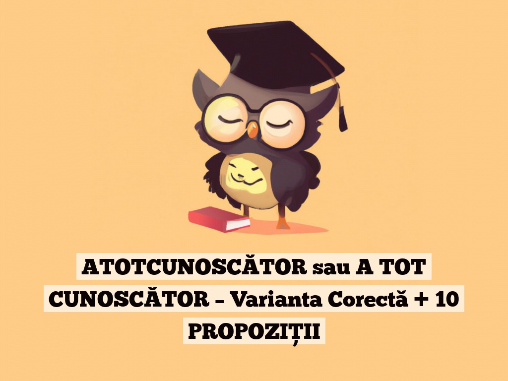 ATOTCUNOSCĂTOR sau A TOT CUNOSCĂTOR – Varianta Corectă + 10 PROPOZIȚII