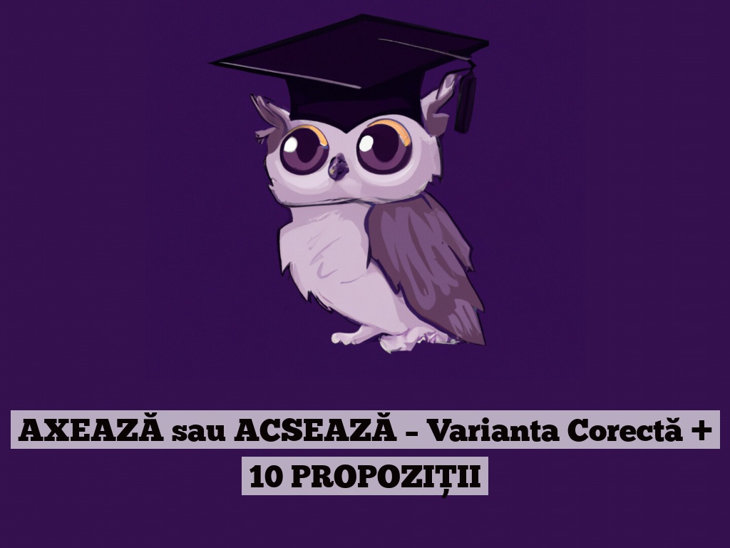 AXEAZĂ sau ACSEAZĂ – Varianta Corectă + 10 PROPOZIȚII