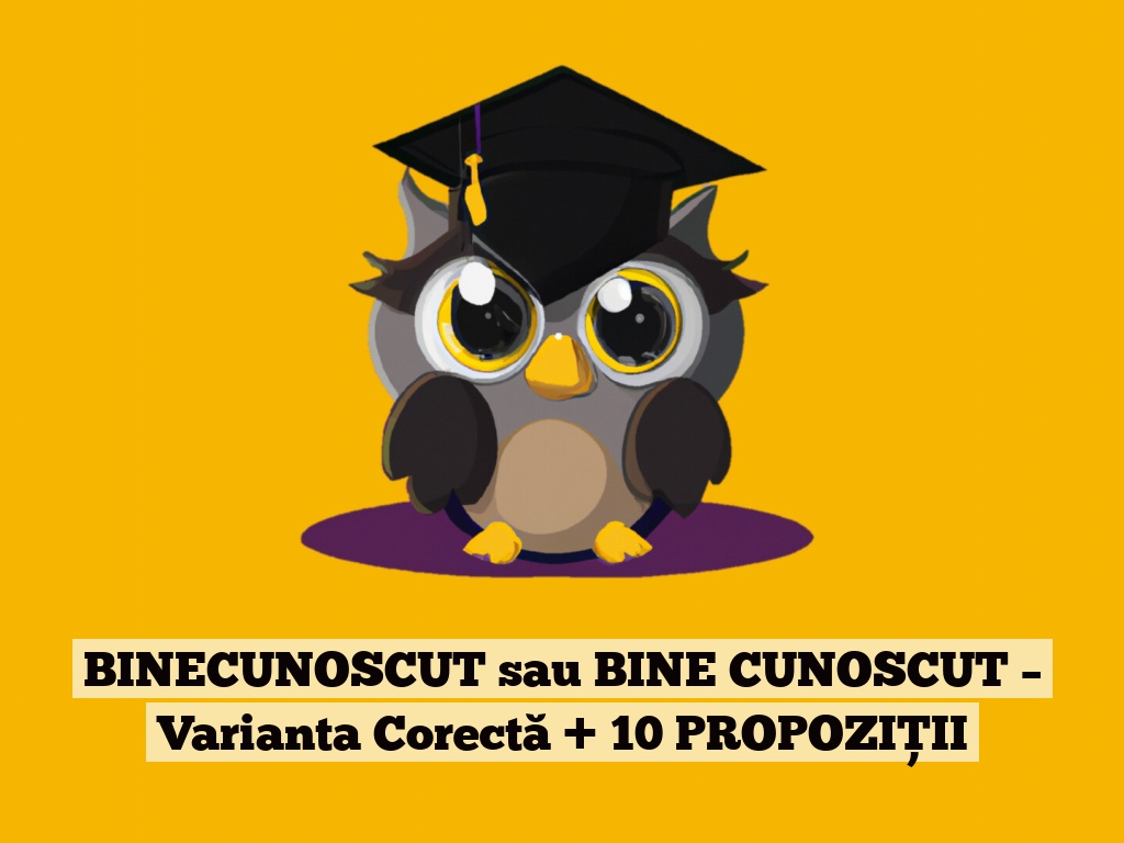 BINECUNOSCUT sau BINE CUNOSCUT – Varianta Corectă + 10 PROPOZIȚII