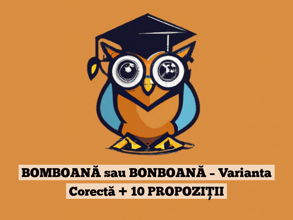 BOMBOANĂ sau BONBOANĂ – Varianta Corectă + 10 PROPOZIȚII