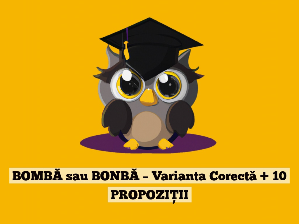 BOMBĂ sau BONBĂ – Varianta Corectă + 10 PROPOZIȚII