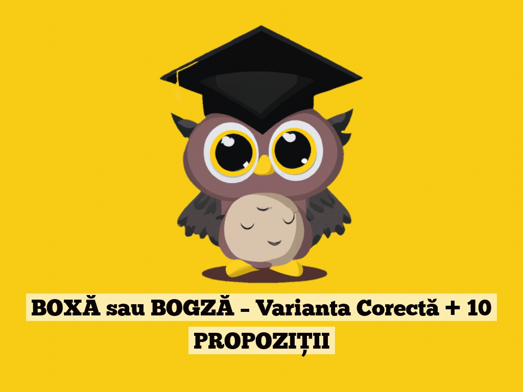 BOXĂ sau BOGZĂ – Varianta Corectă + 10 PROPOZIȚII