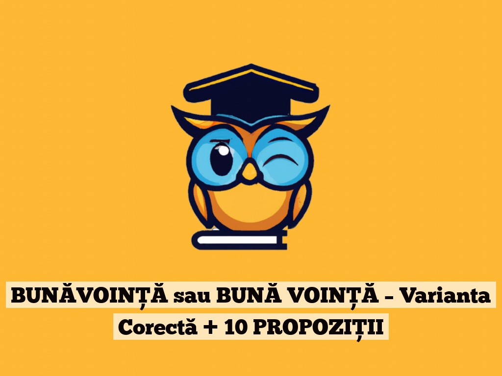 BUNĂVOINȚĂ sau BUNĂ VOINȚĂ – Varianta Corectă + 10 PROPOZIȚII