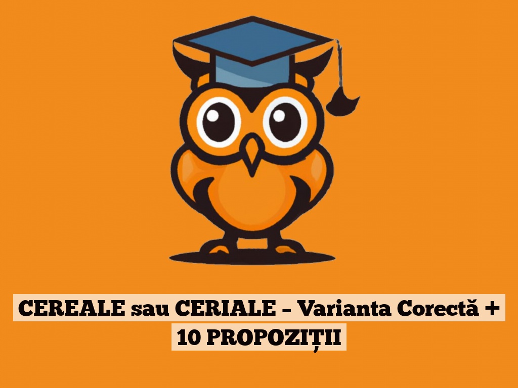 CEREALE sau CERIALE – Varianta Corectă + 10 PROPOZIȚII