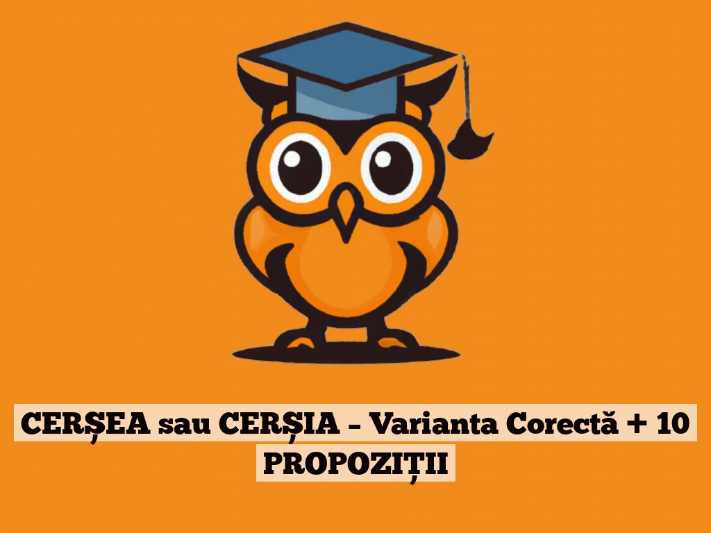 CERȘEA sau CERȘIA – Varianta Corectă + 10 PROPOZIȚII