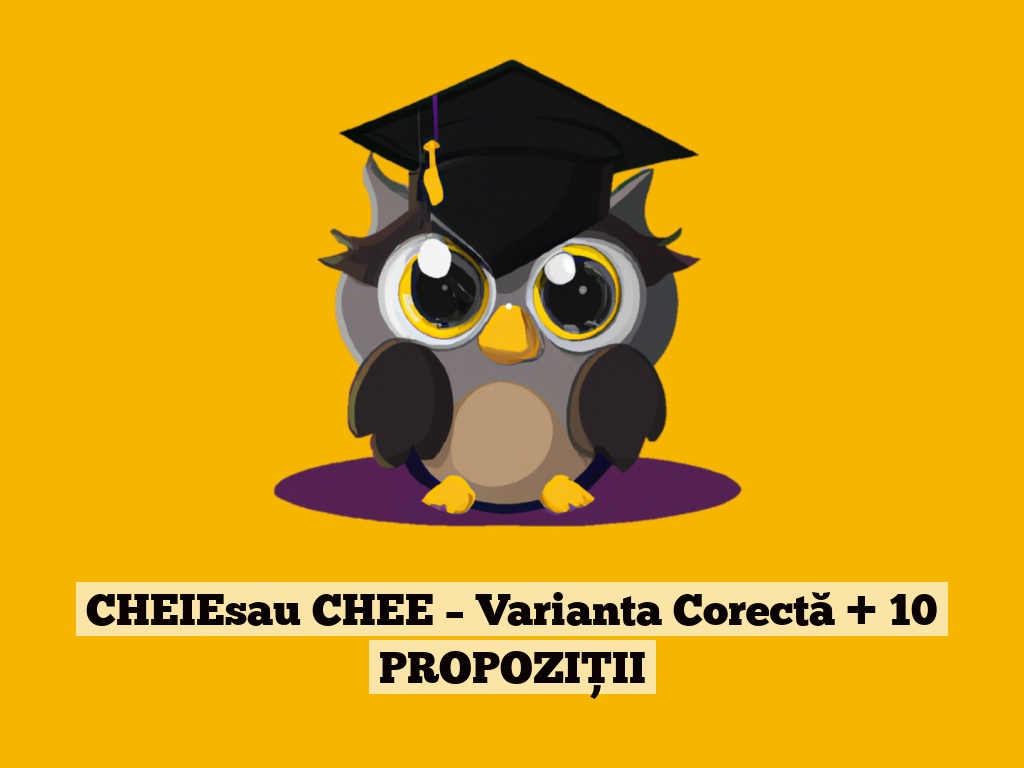 CHEIEsau CHEE – Varianta Corectă + 10 PROPOZIȚII