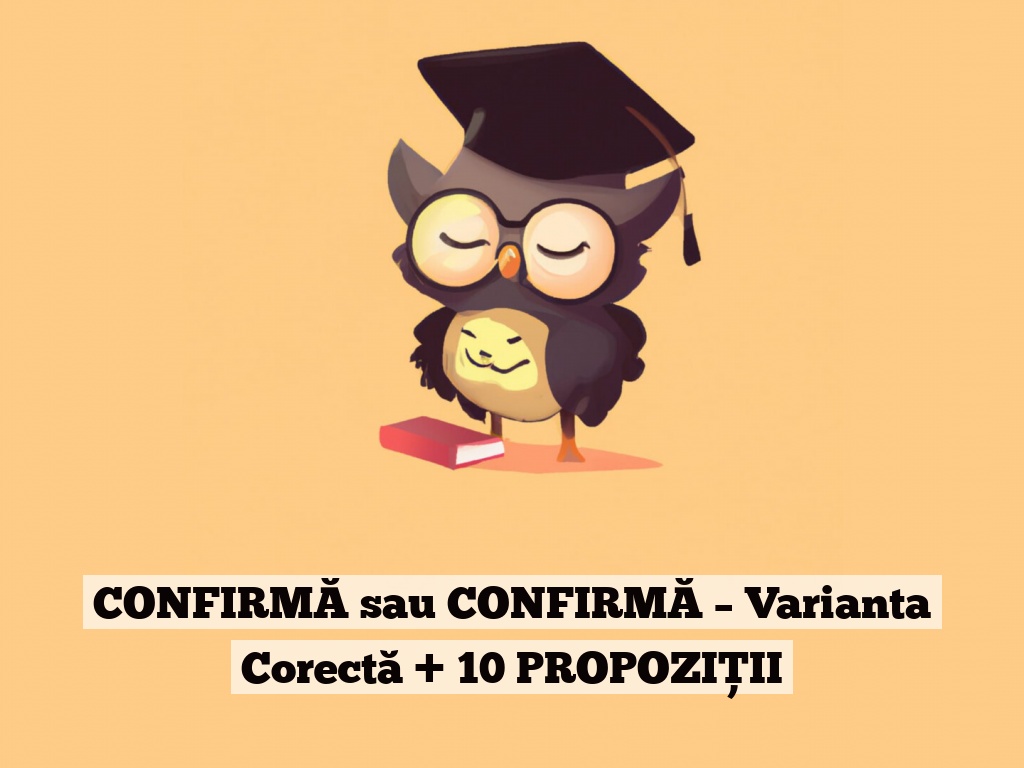 CONFIRMĂ sau CONFIRMĂ – Varianta Corectă + 10 PROPOZIȚII