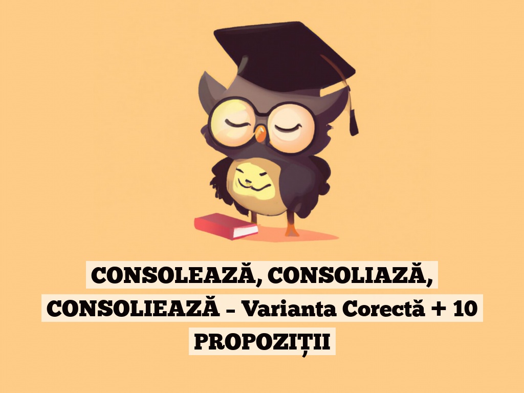 CONSOLEAZĂ, CONSOLIAZĂ, CONSOLIEAZĂ – Varianta Corectă + 10 PROPOZIȚII