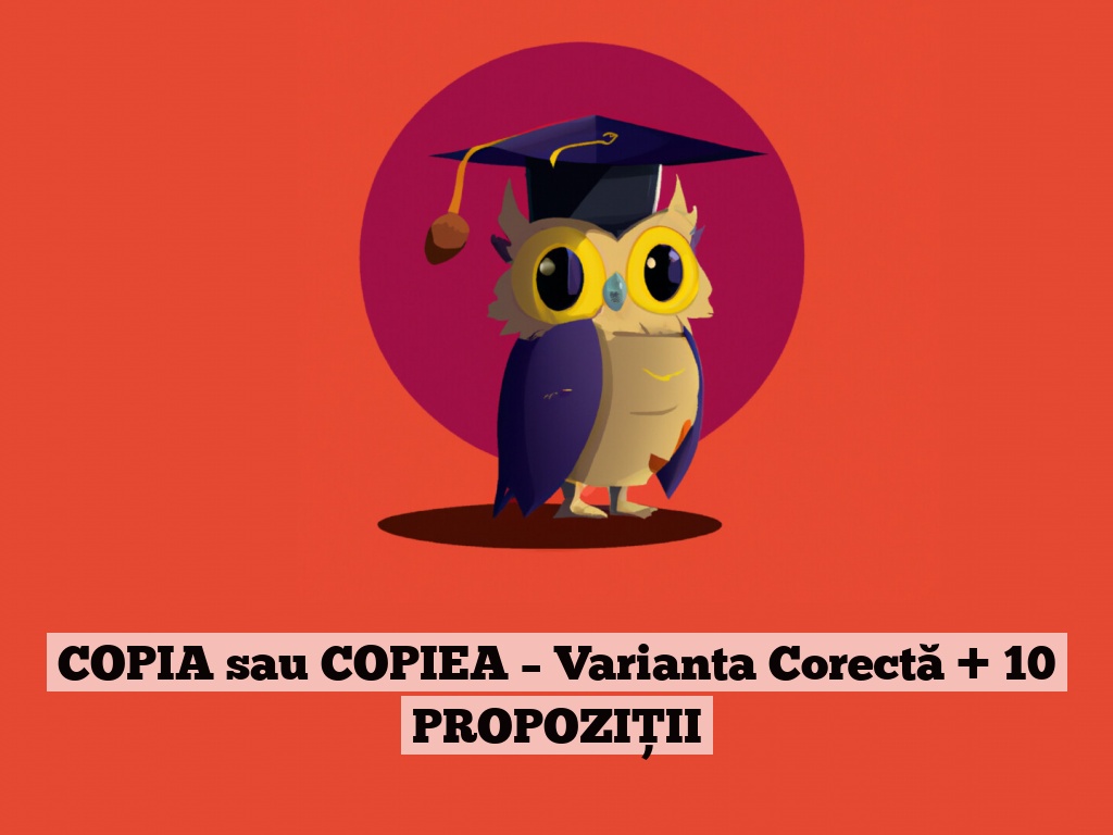 COPIA sau COPIEA – Varianta Corectă + 10 PROPOZIȚII