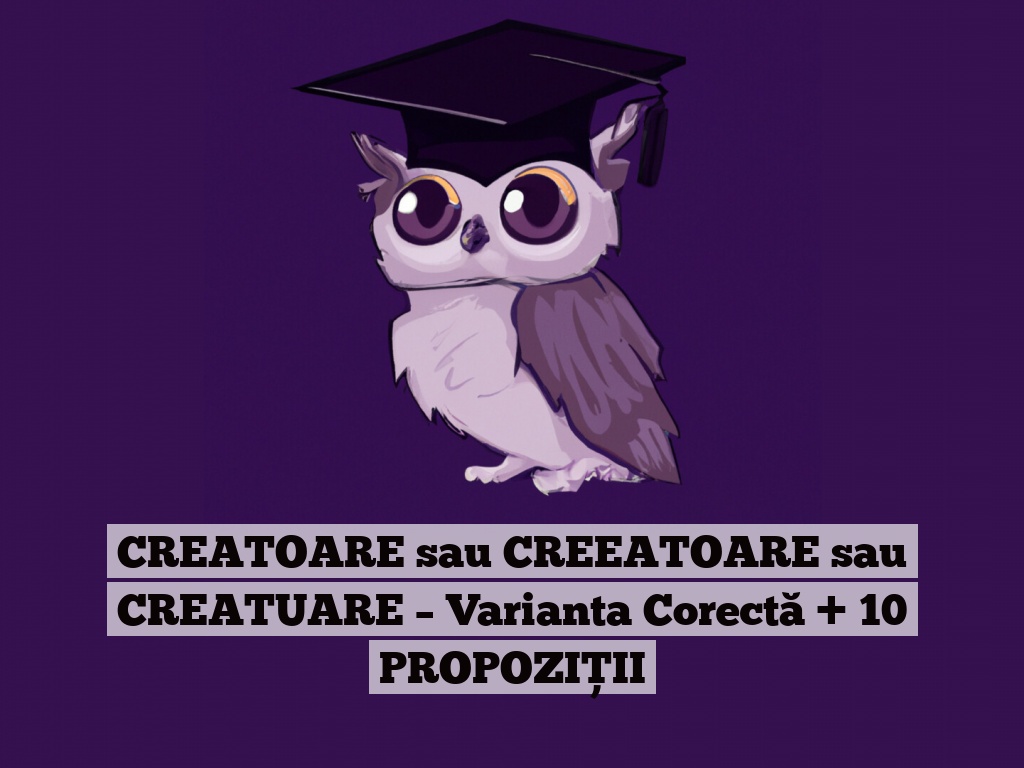 CREATOARE sau CREEATOARE sau CREATUARE – Varianta Corectă + 10 PROPOZIȚII