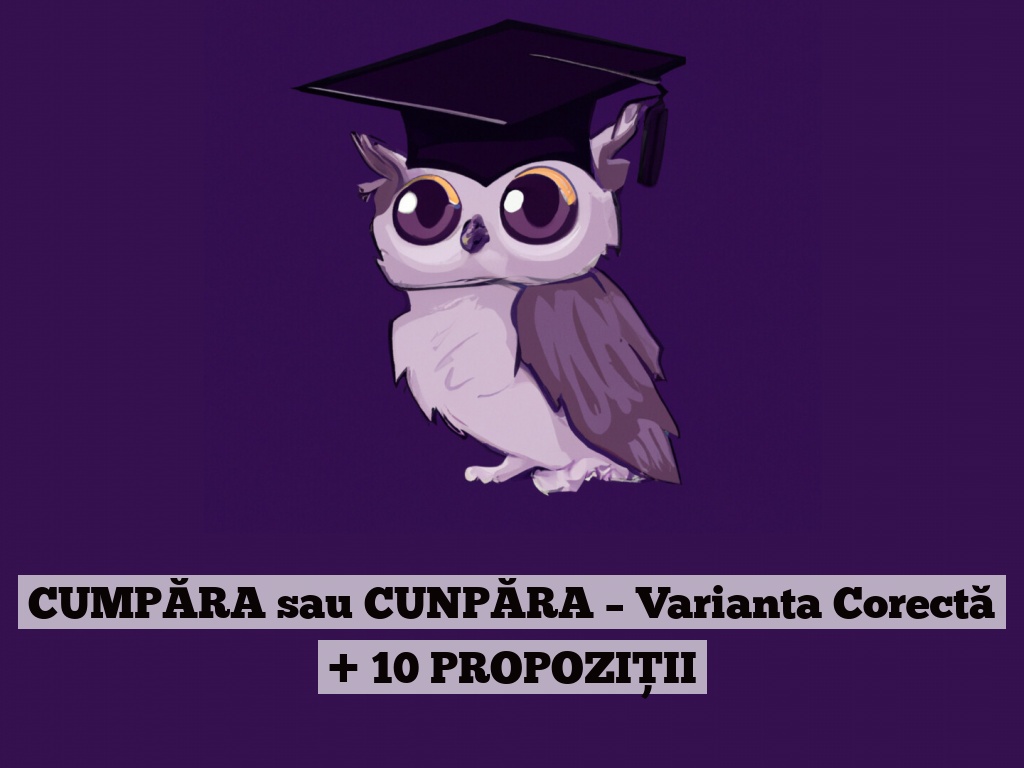 CUMPĂRA sau CUNPĂRA – Varianta Corectă + 10 PROPOZIȚII