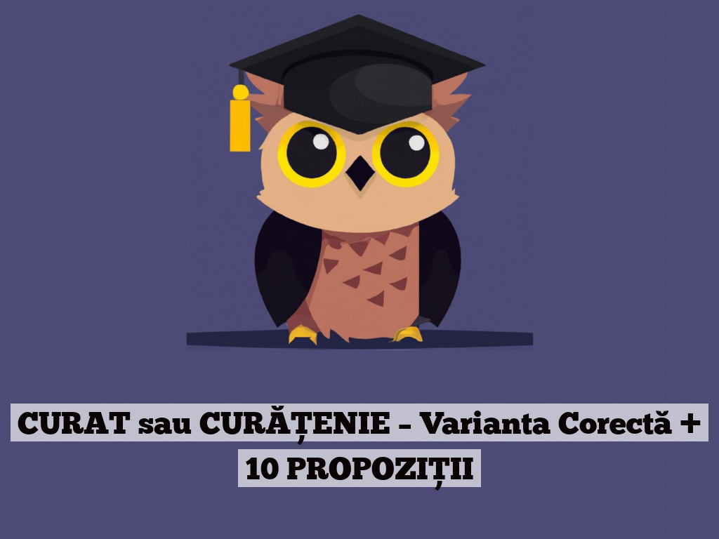 CURAT sau CURĂȚENIE – Varianta Corectă + 10 PROPOZIȚII