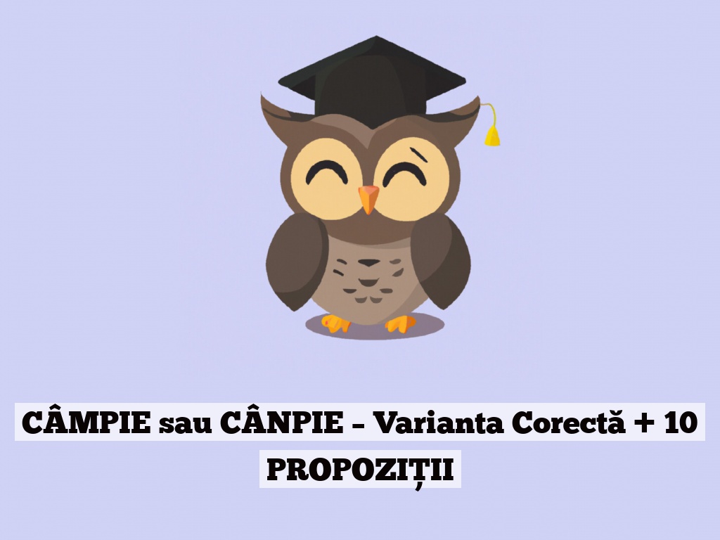 CÂMPIE sau CÂNPIE – Varianta Corectă + 10 PROPOZIȚII