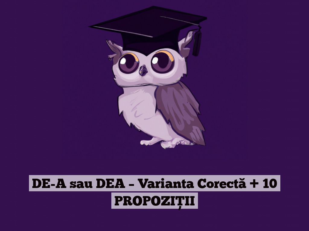 DE-A sau DEA – Varianta Corectă + 10 PROPOZIȚII