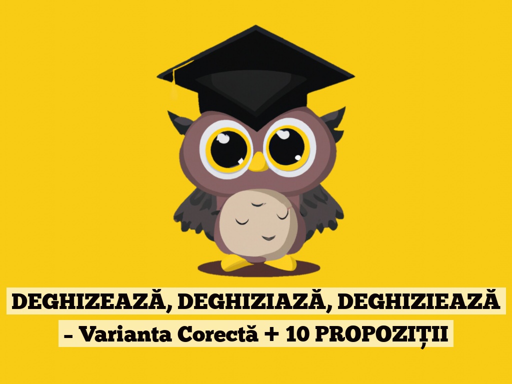 DEGHIZEAZĂ, DEGHIZIAZĂ, DEGHIZIEAZĂ – Varianta Corectă + 10 PROPOZIȚII