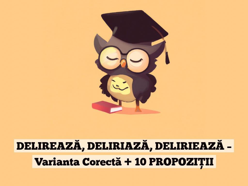 DELIREAZĂ, DELIRIAZĂ, DELIRIEAZĂ – Varianta Corectă + 10 PROPOZIȚII