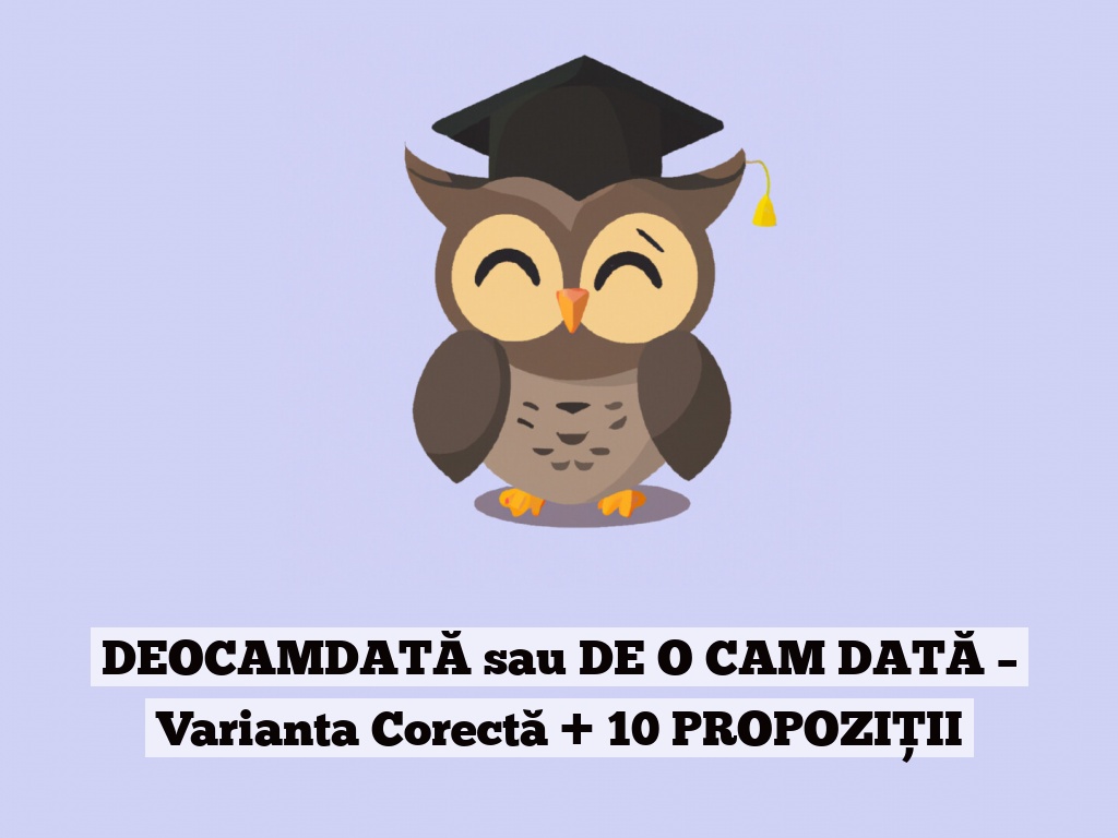 DEOCAMDATĂ sau DE O CAM DATĂ – Varianta Corectă + 10 PROPOZIȚII